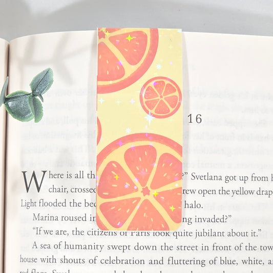 Orange Slice | Sparkle Holographic Magnetic Bookmark