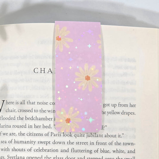 Daisy Flowers | Sparkle Holographic Magnetic Bookmark