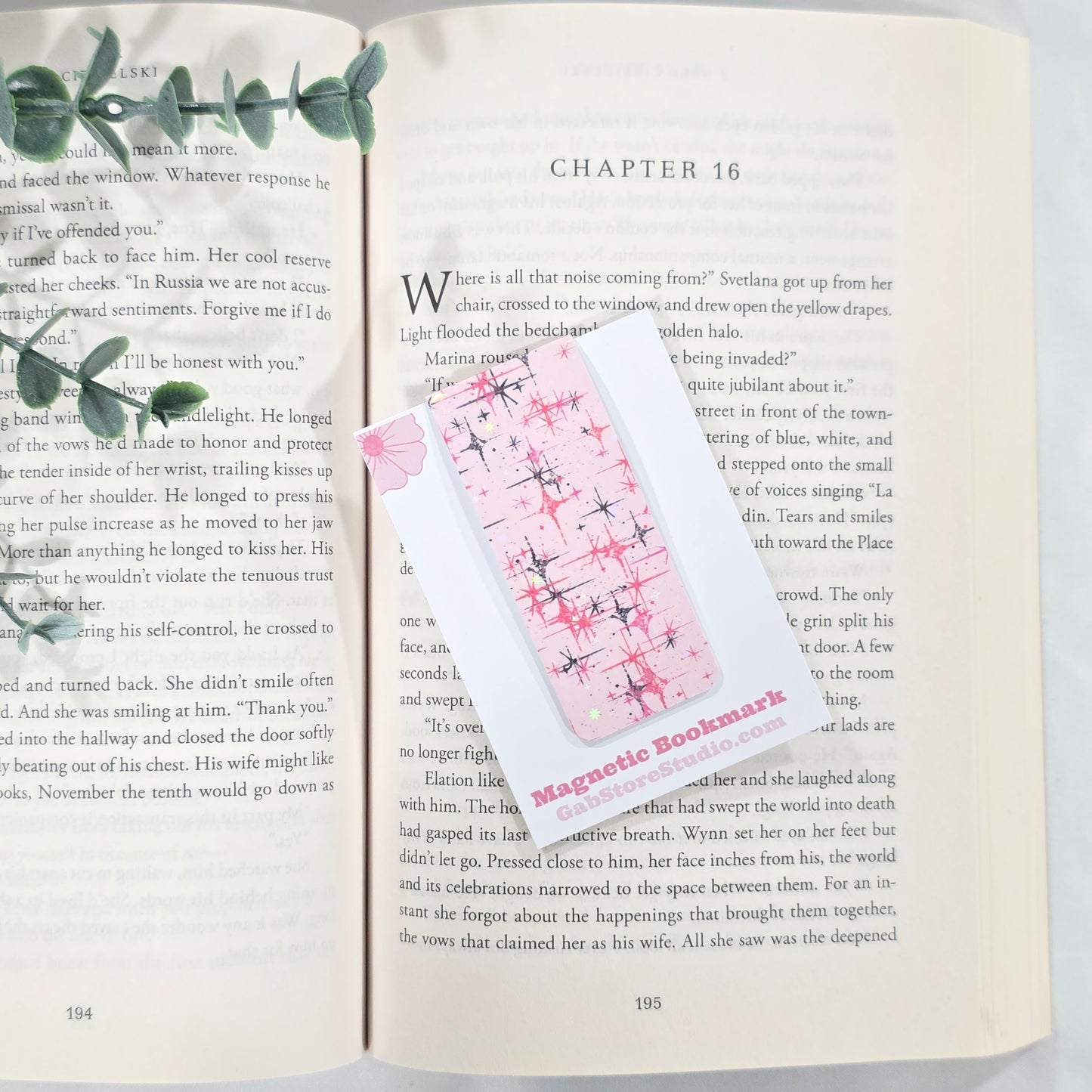 Pink Stars | Sparkle Holographic Magnetic Bookmark
