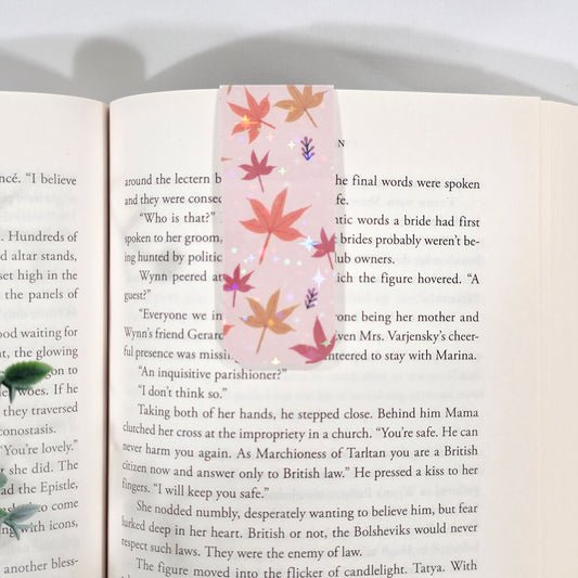 Fall Leaves | Sparkle Holographic Magnetic Bookmark