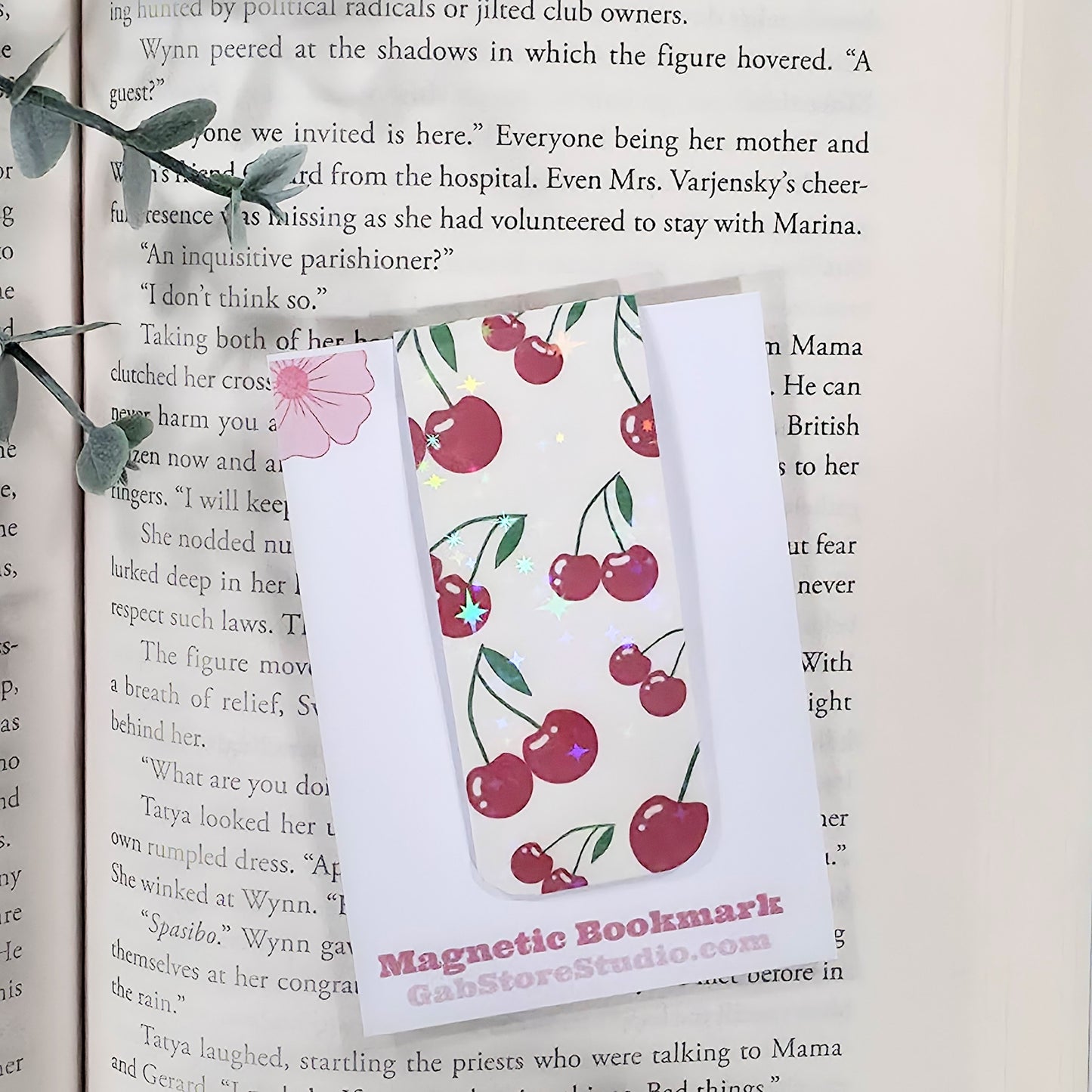 Cherry | Sparkle Holographic Magnetic Bookmark