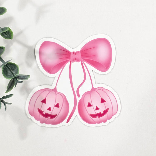 Pink Pumpkin Cherries | Vinyl Sticker