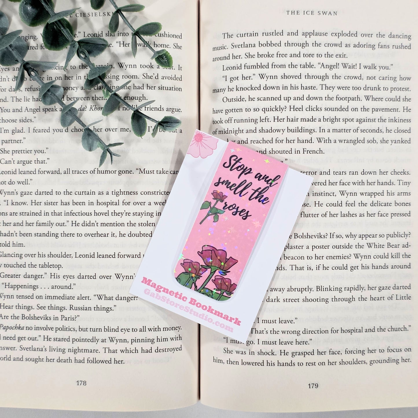 Stop & Smell the Roses | Sparkle Holographic Magnetic Bookmark