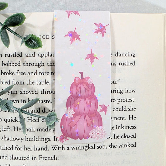 Stacked Pumpkins | Sparkle Holographic Magnetic Bookmark