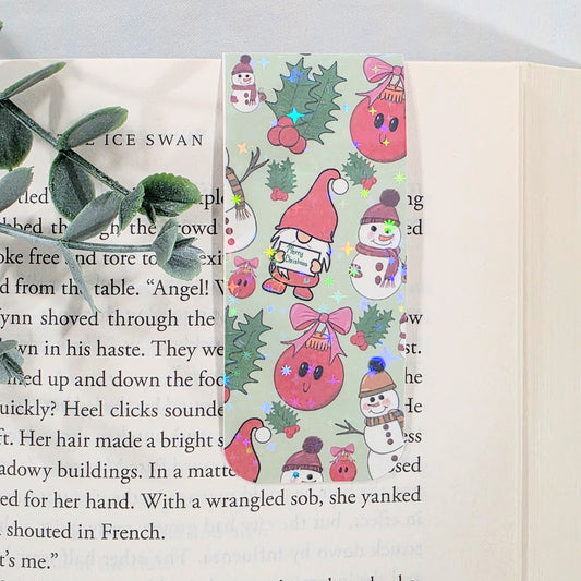 Christmas Pattern | Sparkle Holographic Magnetic Bookmark