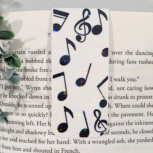 Musical Notes | Sparkle Holographic Magnetic Bookmark