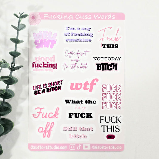 Fucking Cuss Words | Vinyl Sticker Sheet