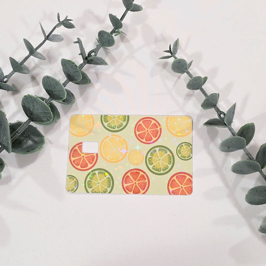 Mixed Citrus Words | Credit Card Skin Sticker