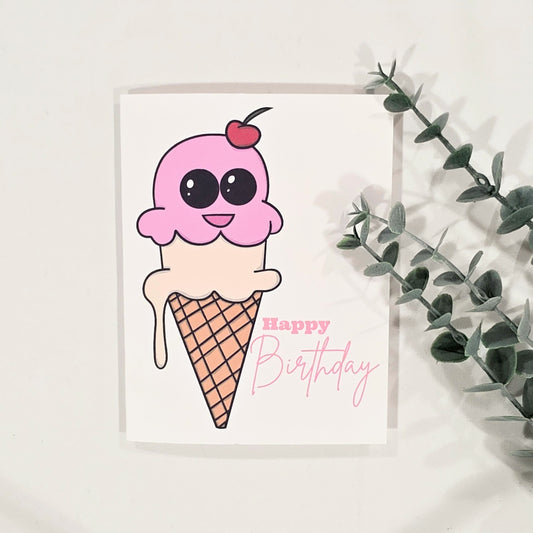 Happy Birthday Ice Cream Cone | Card