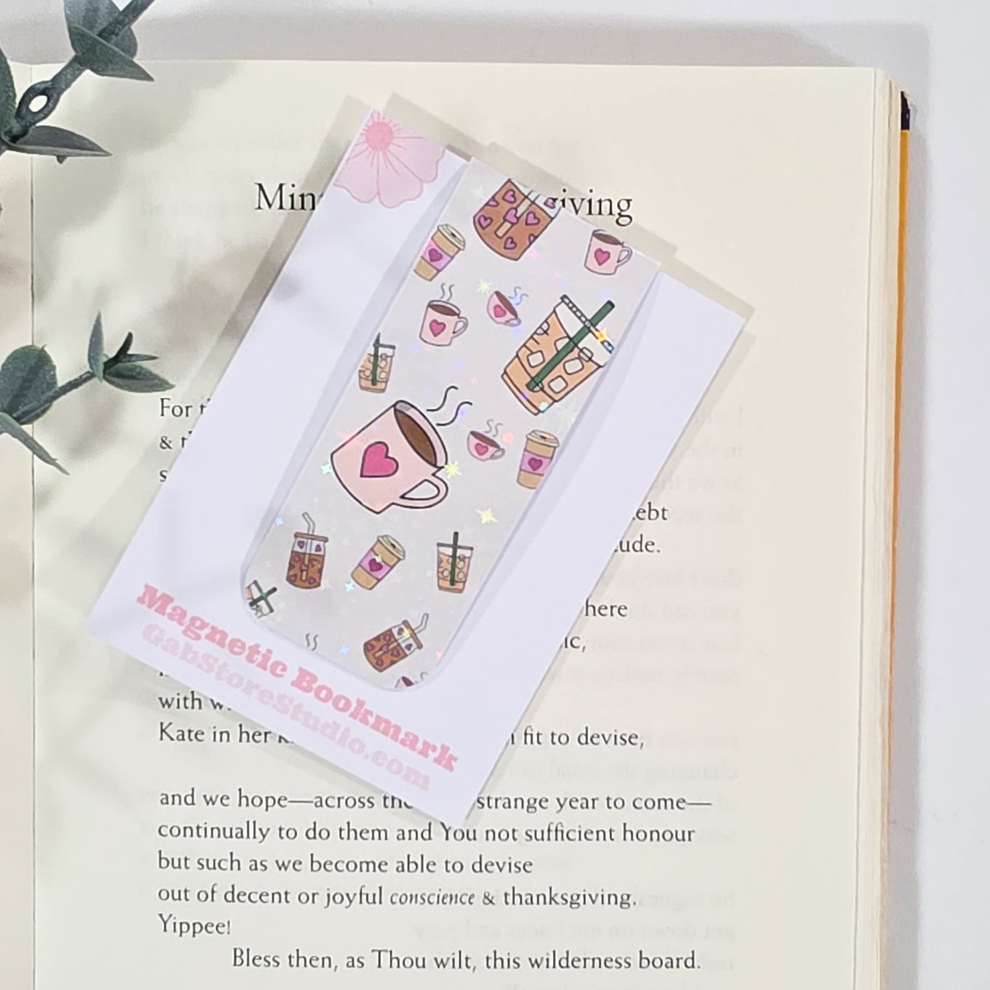 Coffee | Sparkle Holographic Magnetic Bookmark