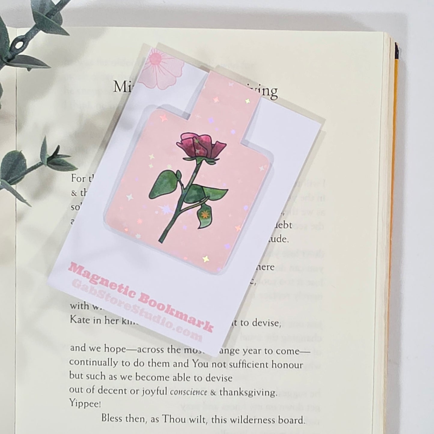 Rose | Sparkle Holographic Magnetic Bookmark