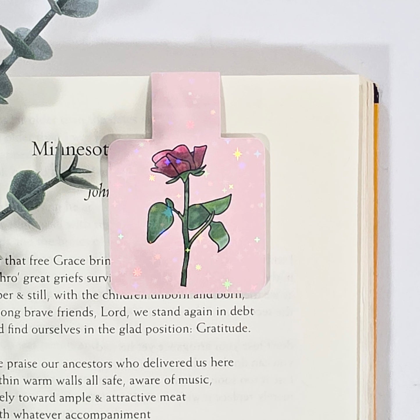Rose | Sparkle Holographic Magnetic Bookmark