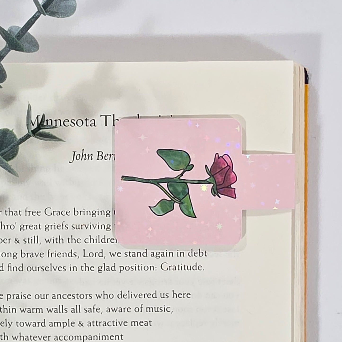 Rose | Sparkle Holographic Magnetic Bookmark