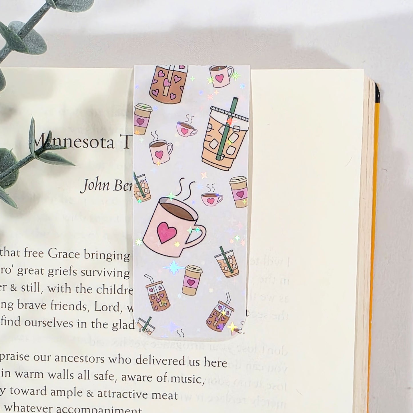 Coffee | Sparkle Holographic Magnetic Bookmark