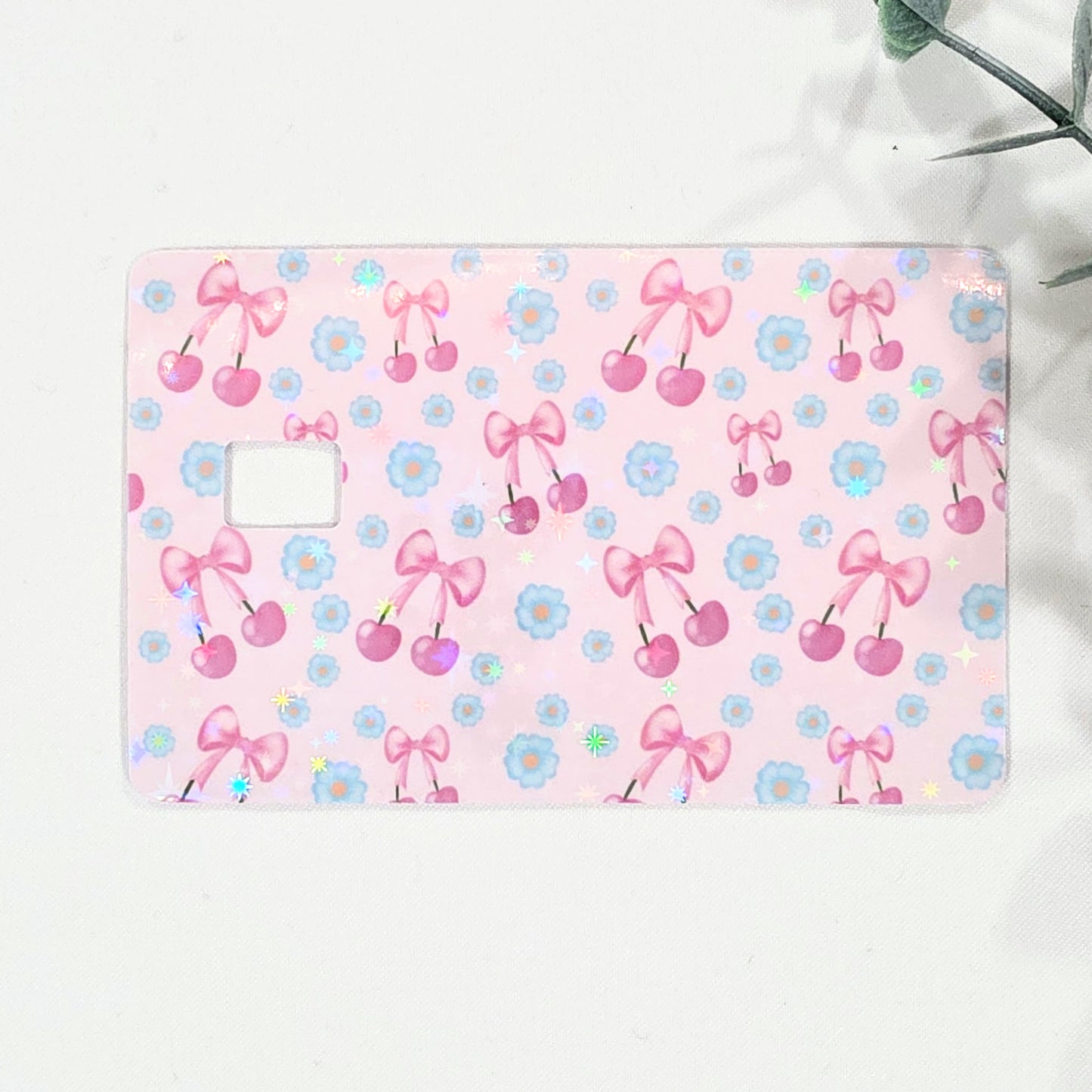 Credit Card Skin Sticker – Pink Cherries Pattern