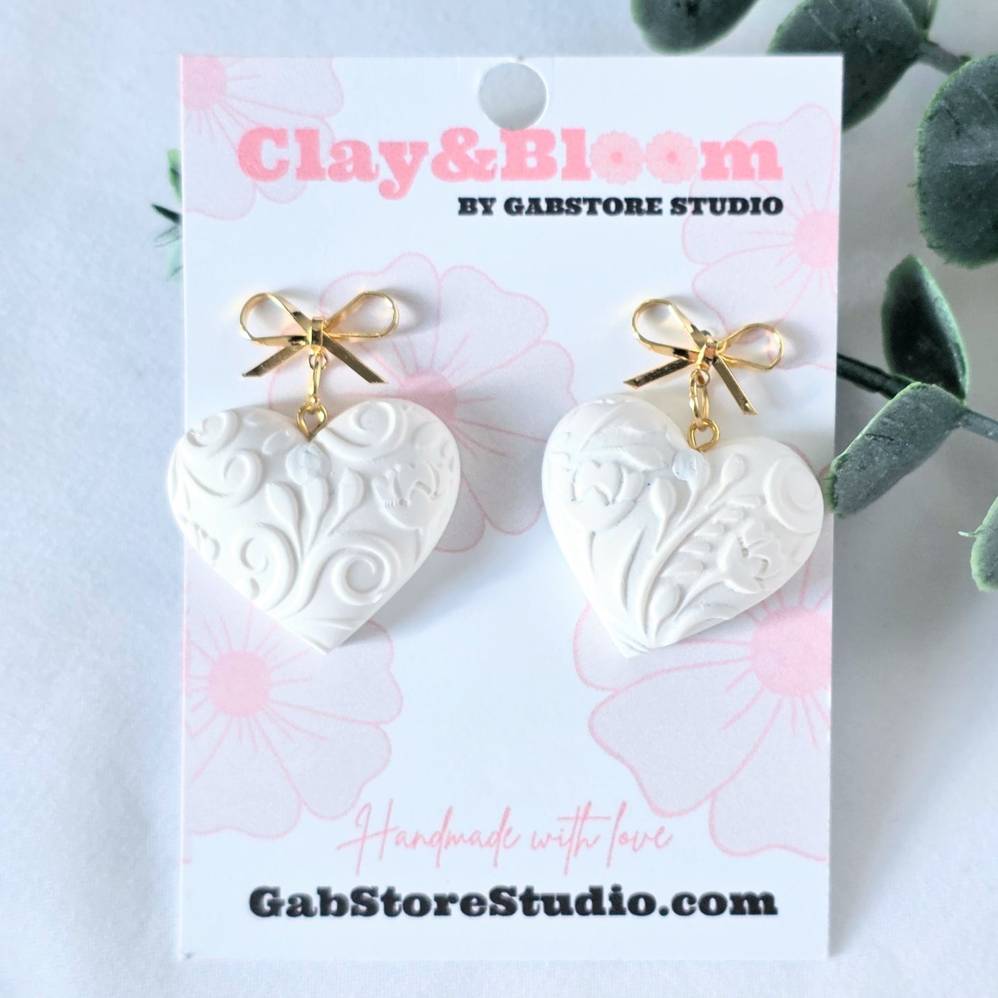 Puffy Embossed Heart Earrings