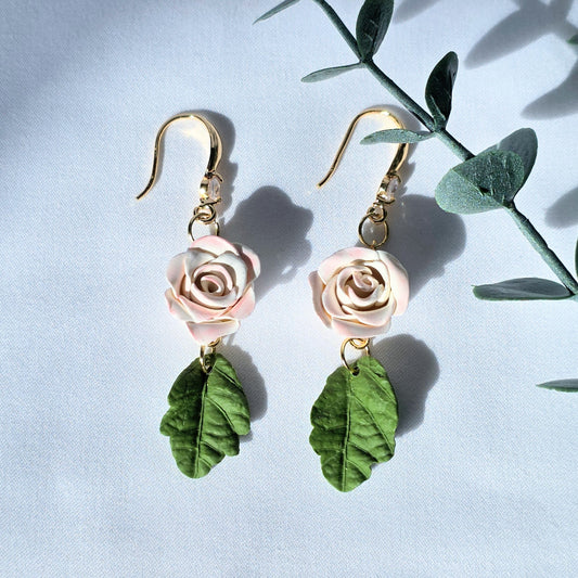 Handmade Rose Dangle Earrings