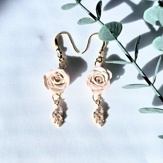 Handmade Rose Dangle Earrings