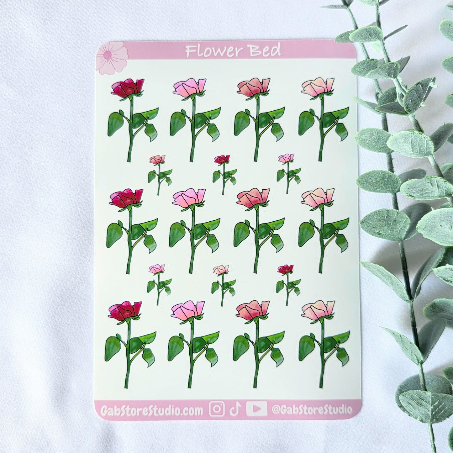 Hoja de pegatinas de rosas