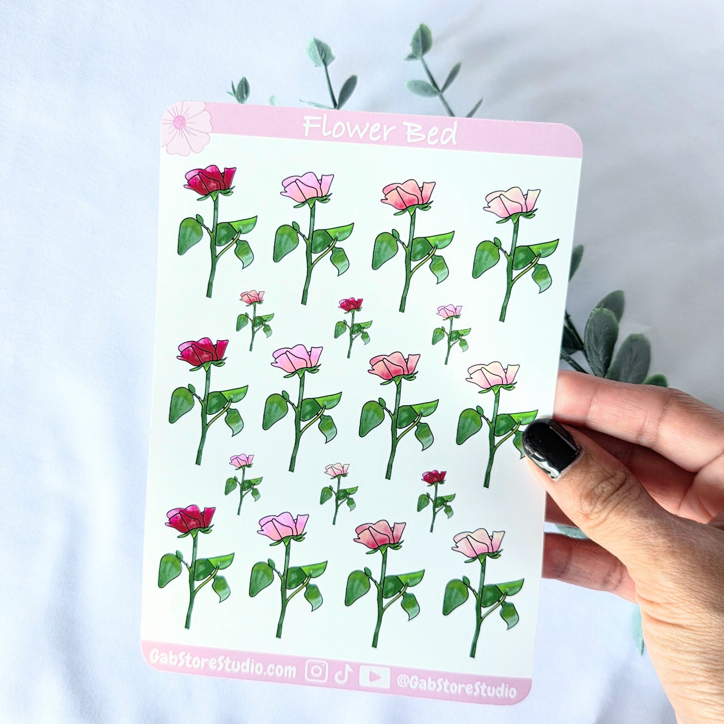 Hoja de pegatinas de rosas