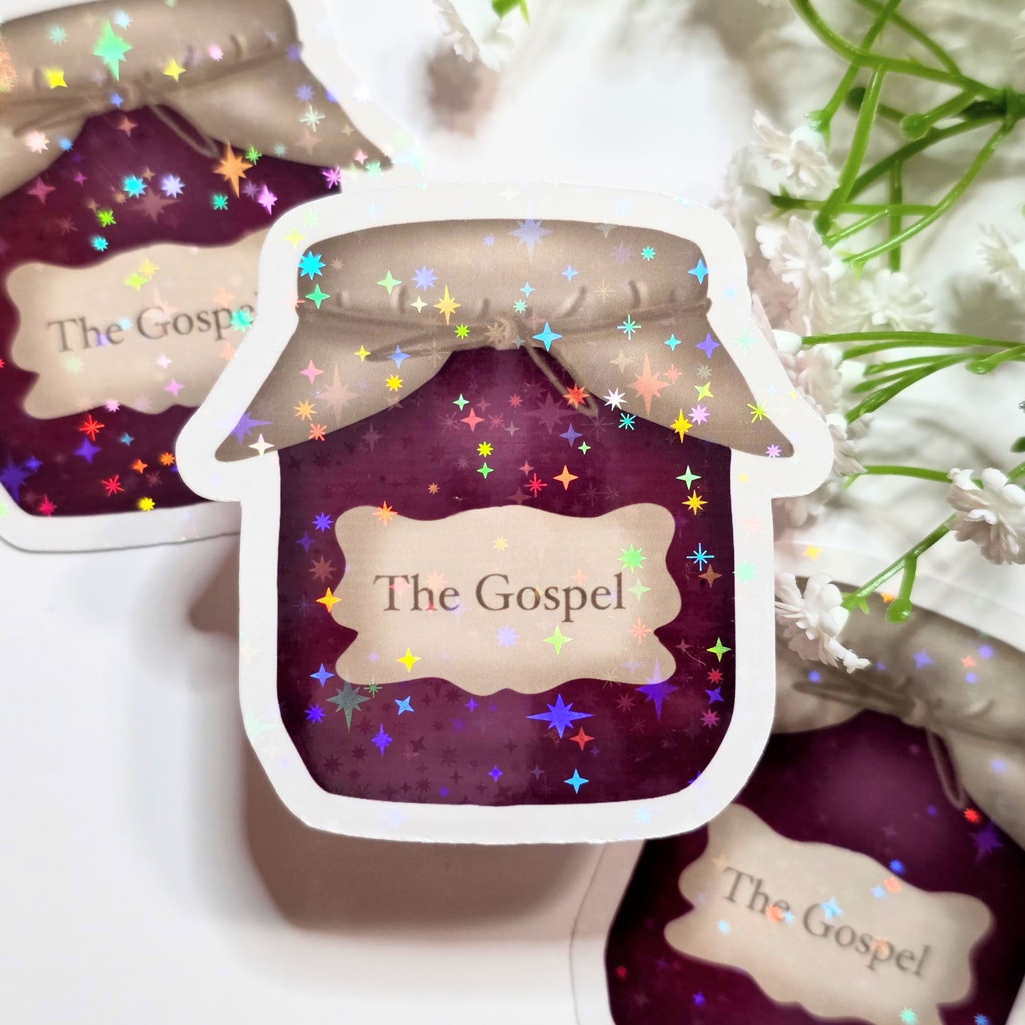 Christian Holographic Sticker – The Gospel Jam Jar