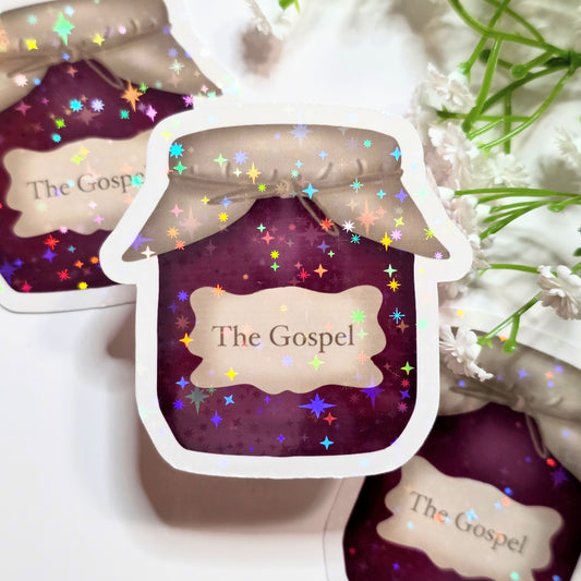 Christian Holographic Sticker – The Gospel Jam Jar