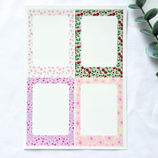 Mini Picture Frame Sticker Sheet | Scrapbook Frame Stickers for Journaling