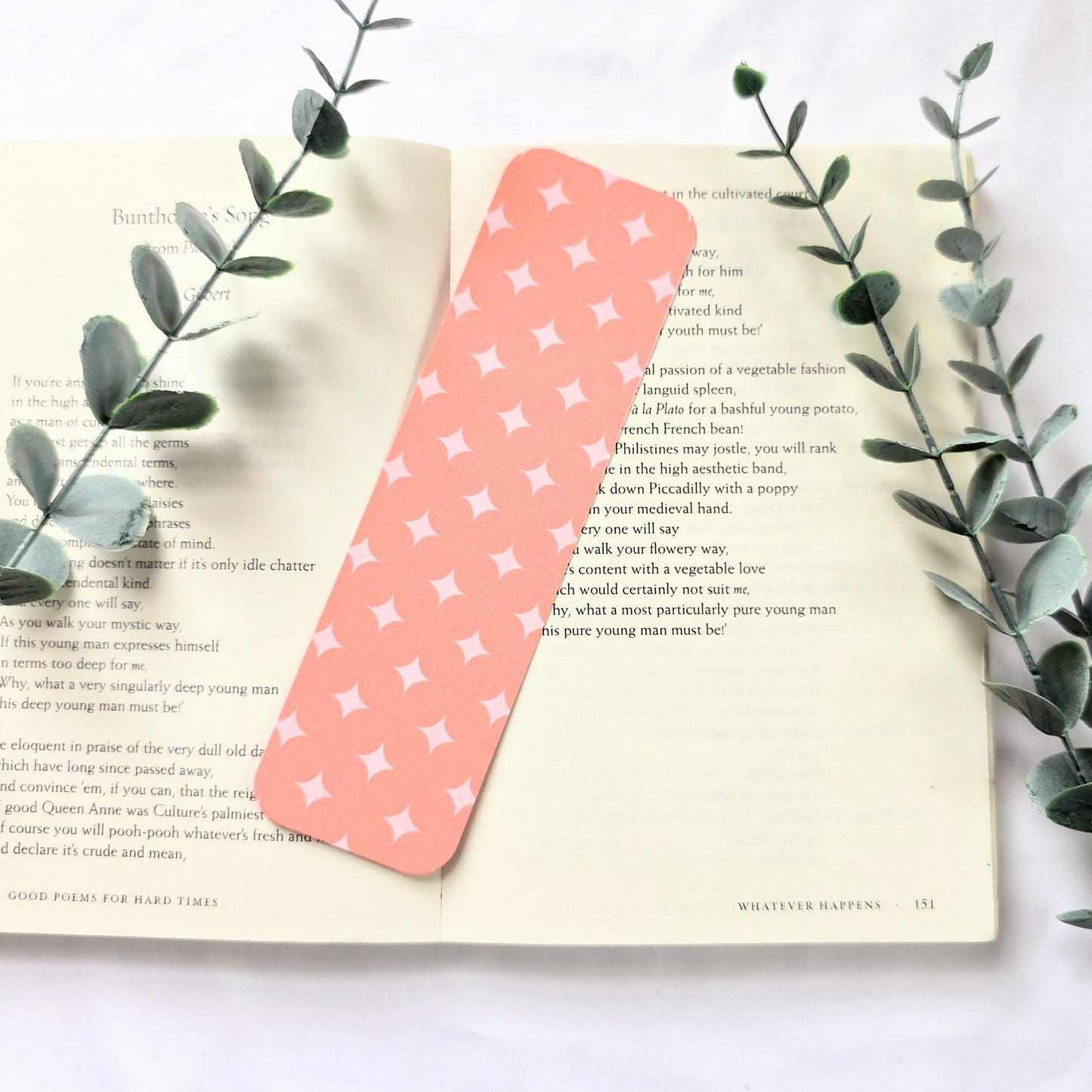 Retro Pastel Bookmark | Cute Floral Pattern Bookmark for Readers
