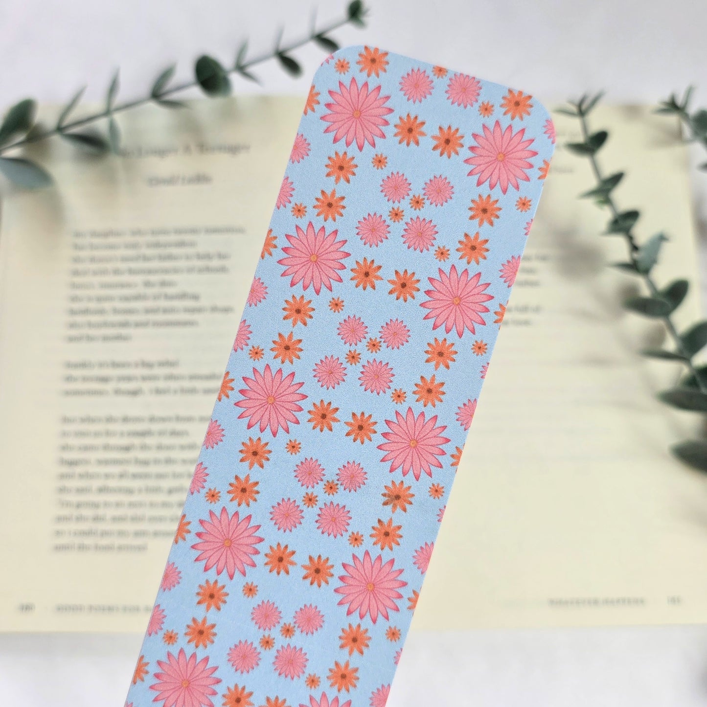 Pastel Flower Bookmark | Cute Floral Pattern Bookmark for Readers