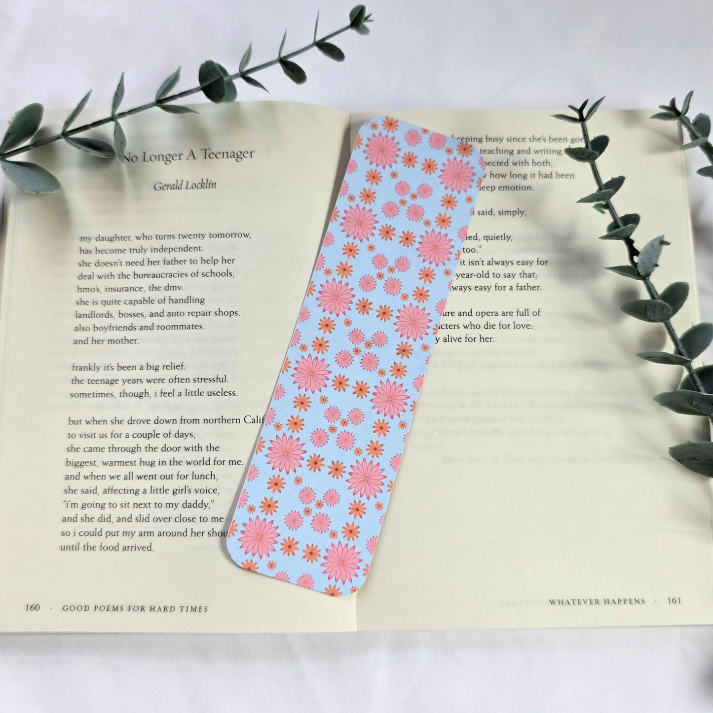 Pastel Flower Bookmark | Cute Floral Pattern Bookmark for Readers