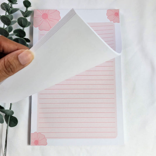 Pink Flower – 50 Tear Away Pages | Stationery Pad