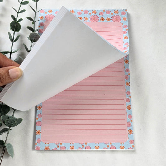 Pastel Flowers – 50 Tear Away Pages | Pastel Stationery Pad