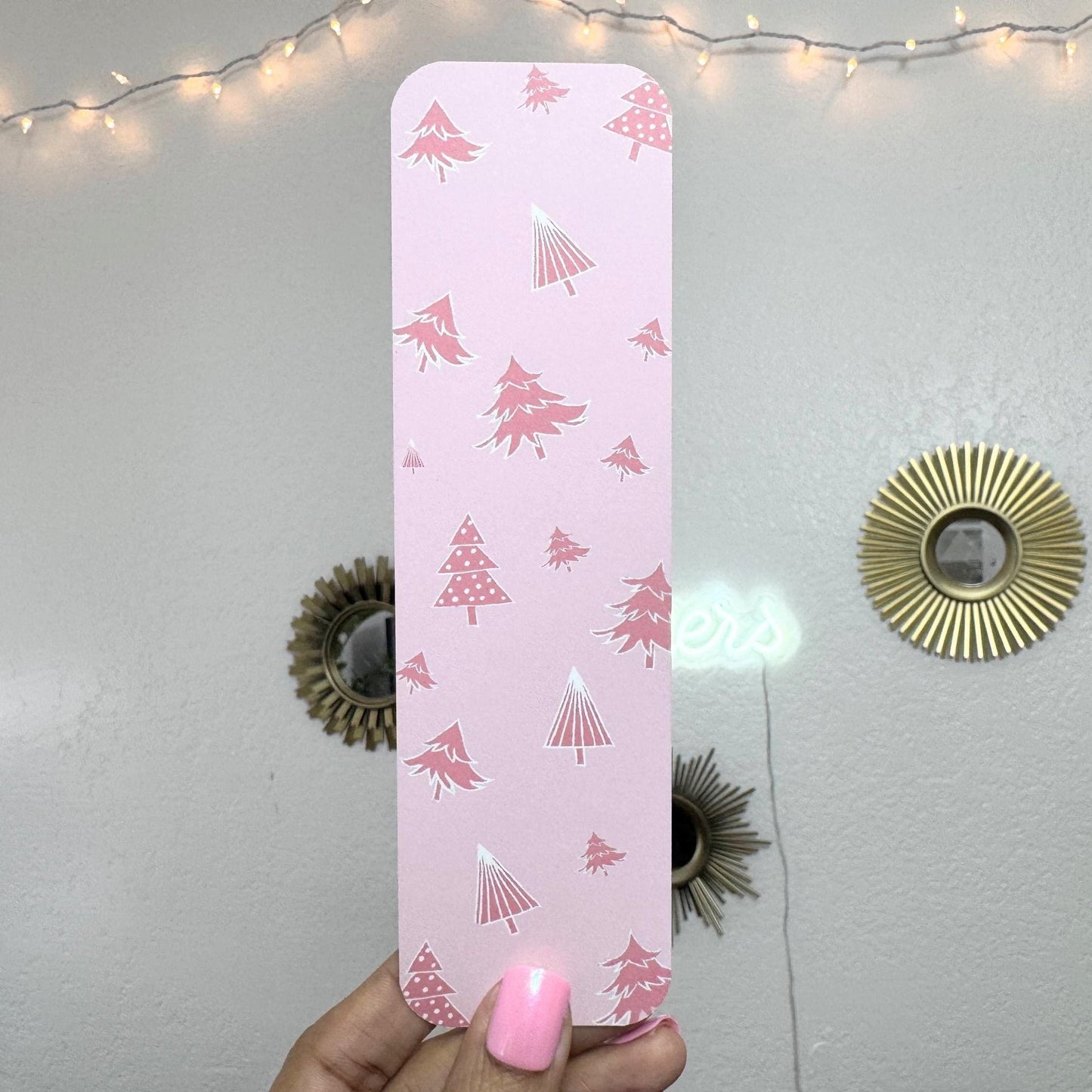 Christmas Tree Bookmark Green or Pink