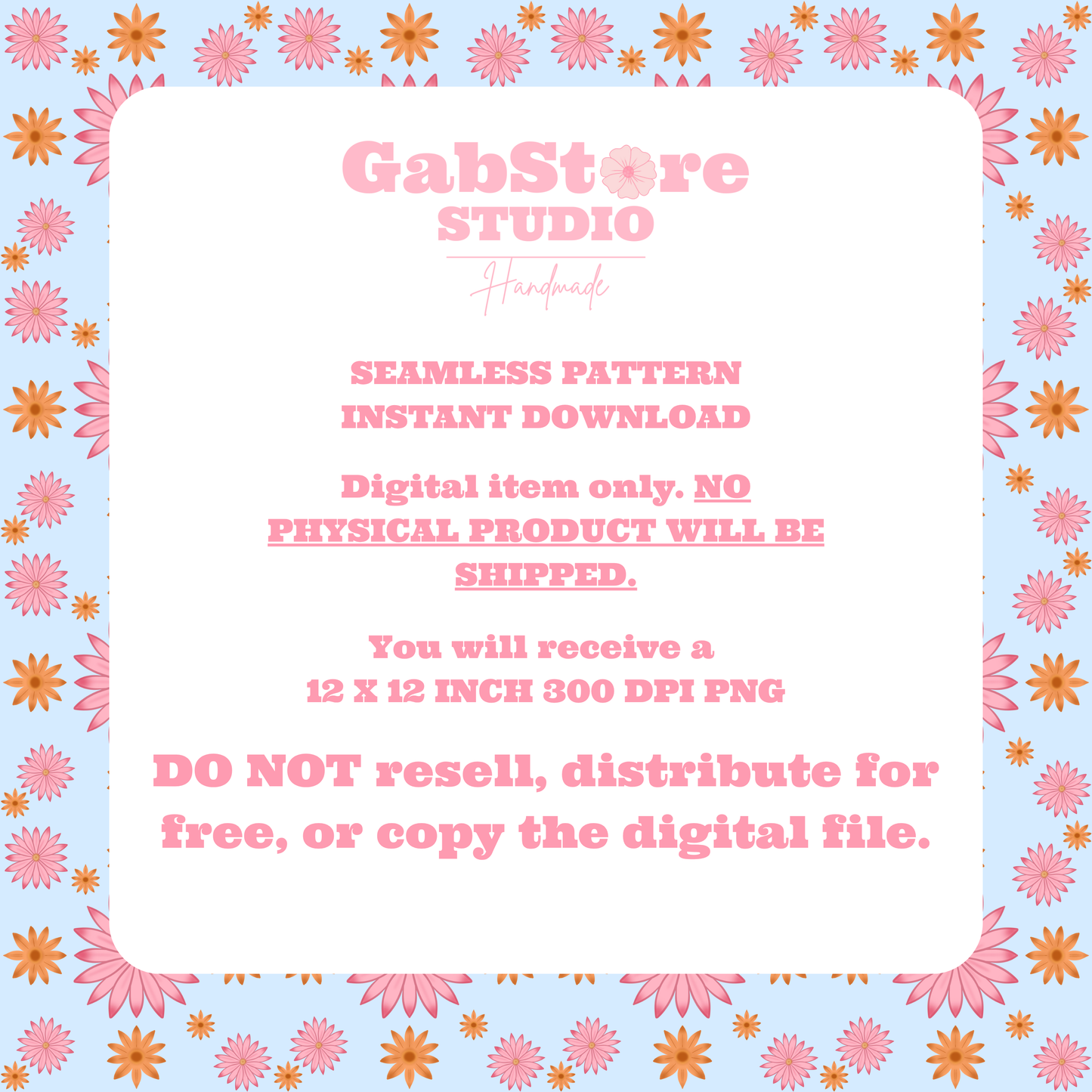Whimsical Flower | 12x12 PNG Seamless File