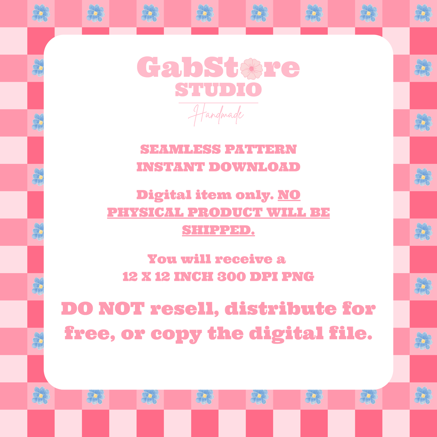 Floral Plaid | 12x12 PNG Seamless File