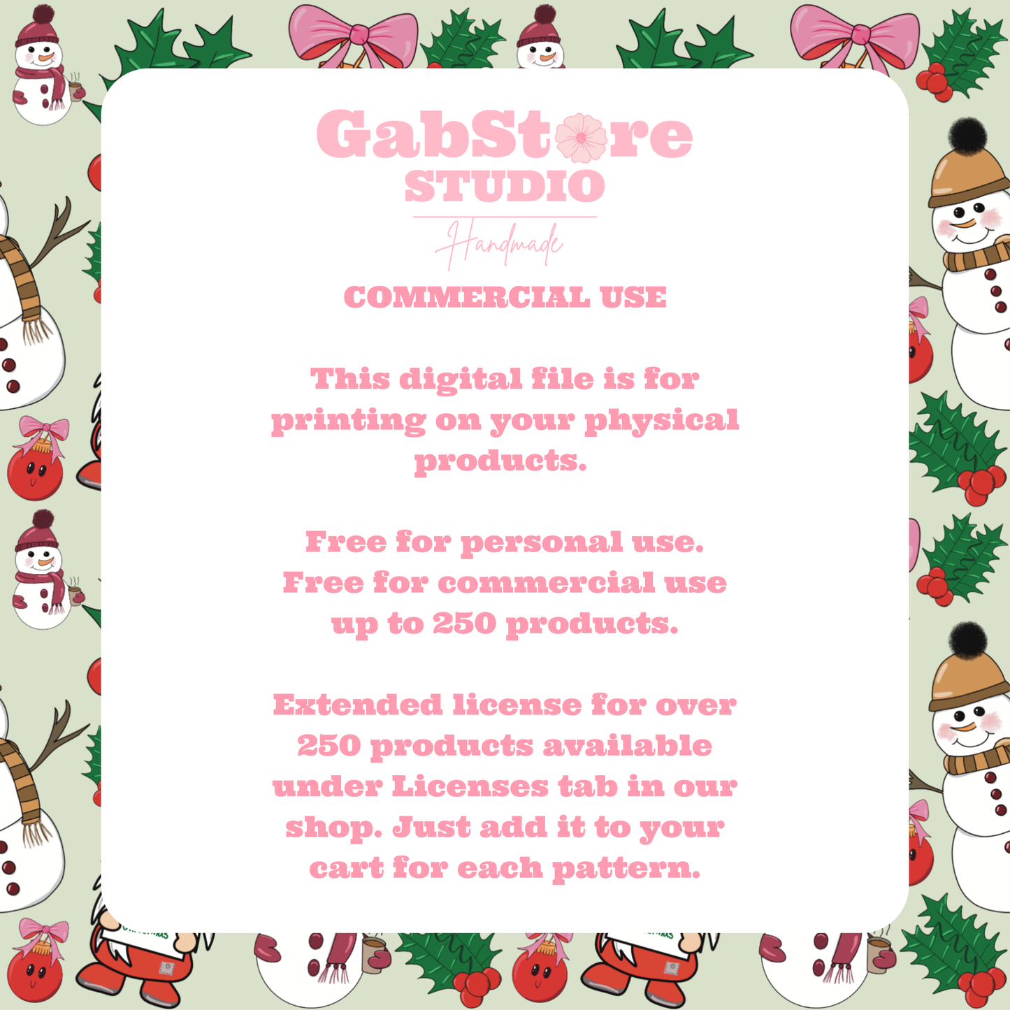 Christmas Snowmen & Ornaments | 12x12 PNG Seamless File