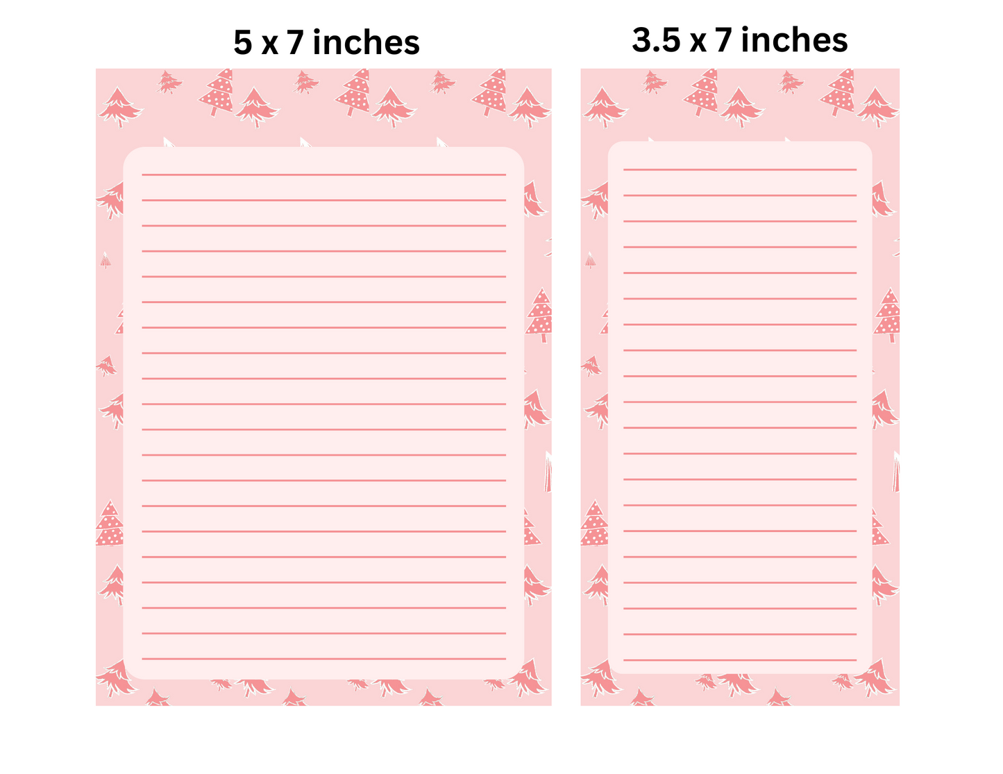 Pink Christmas Trees Notepad / Memo Pad