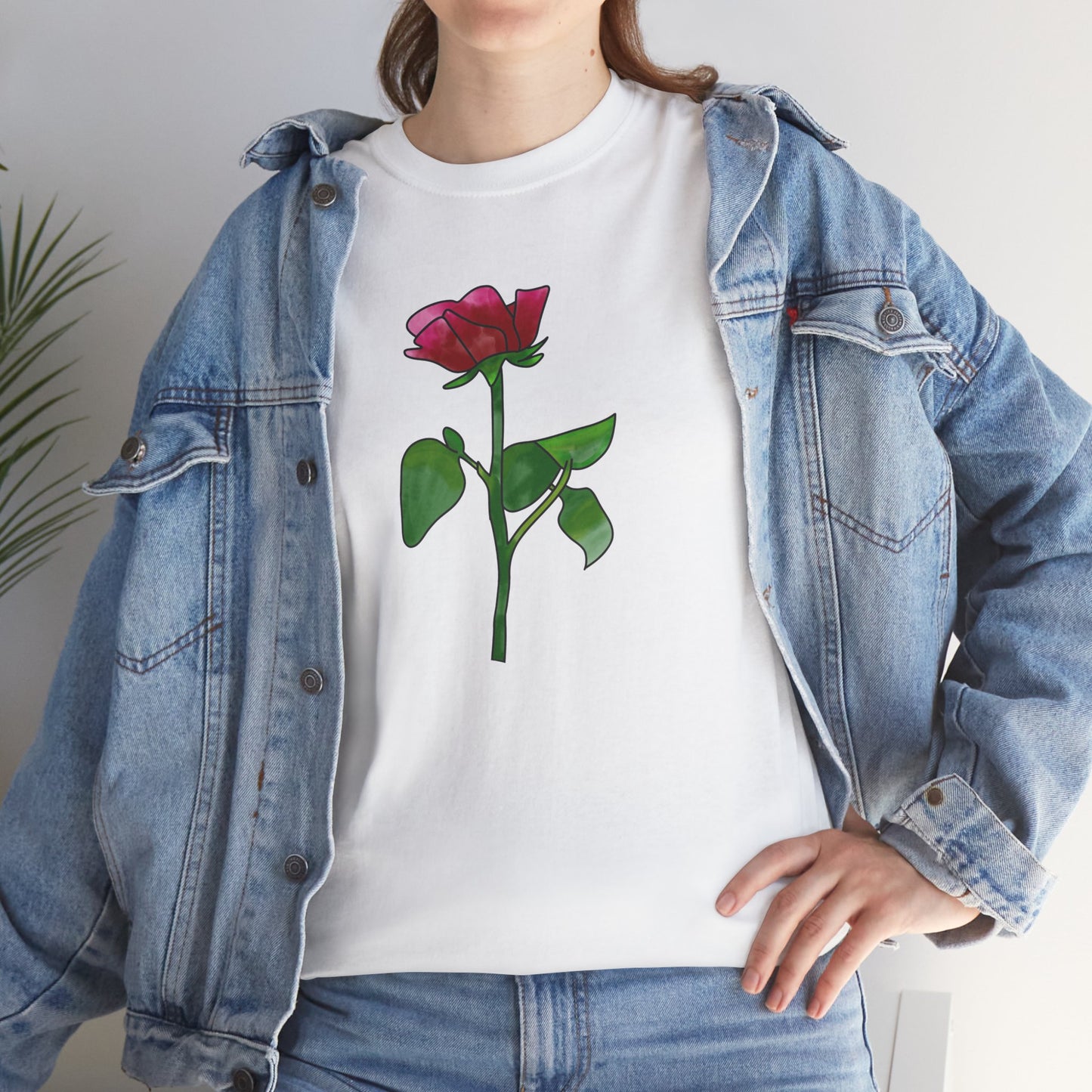 Unisex Heavy Cotton Rose Graphic Tee