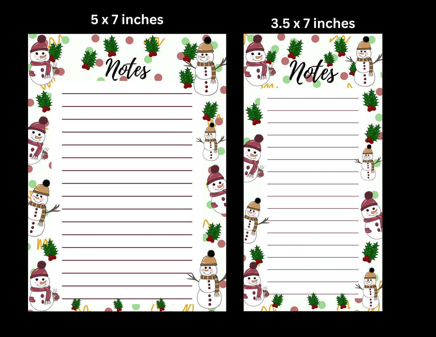 Christmas Snowman Notepad / Memo Pad