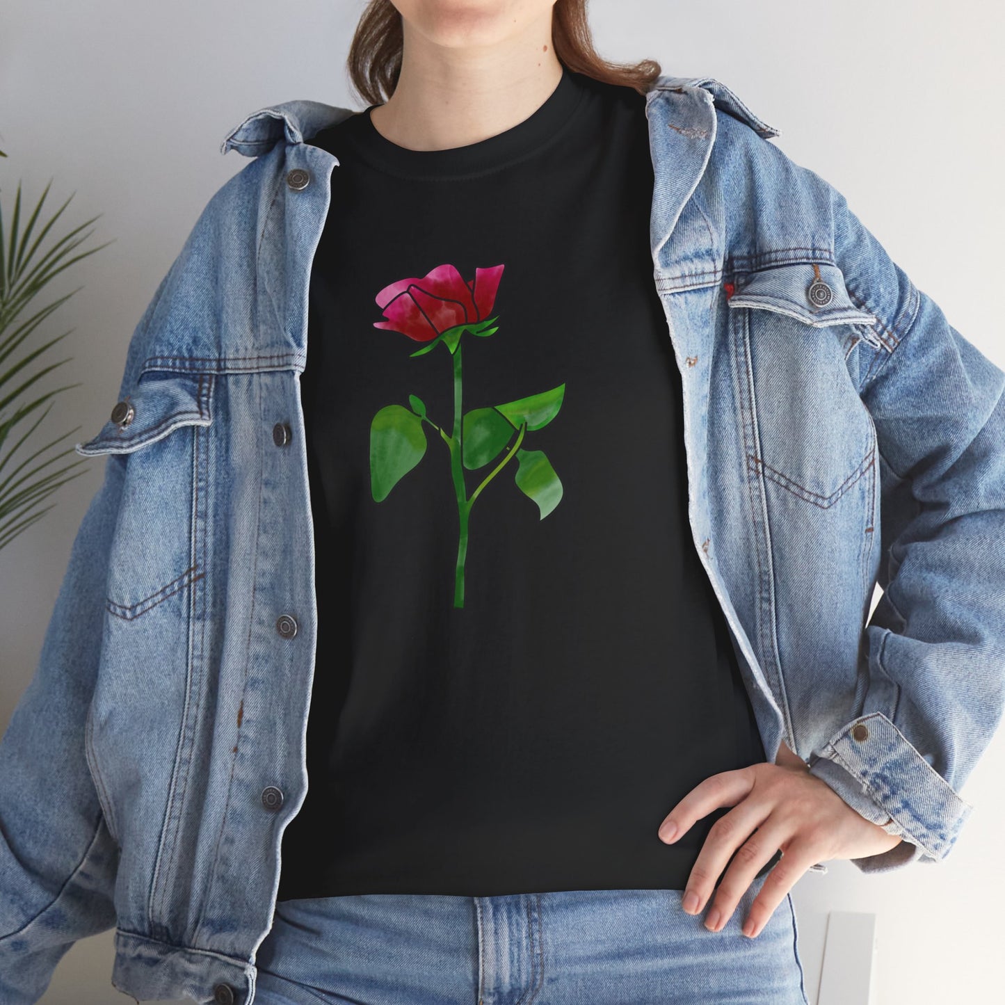 Unisex Heavy Cotton Rose Graphic Tee