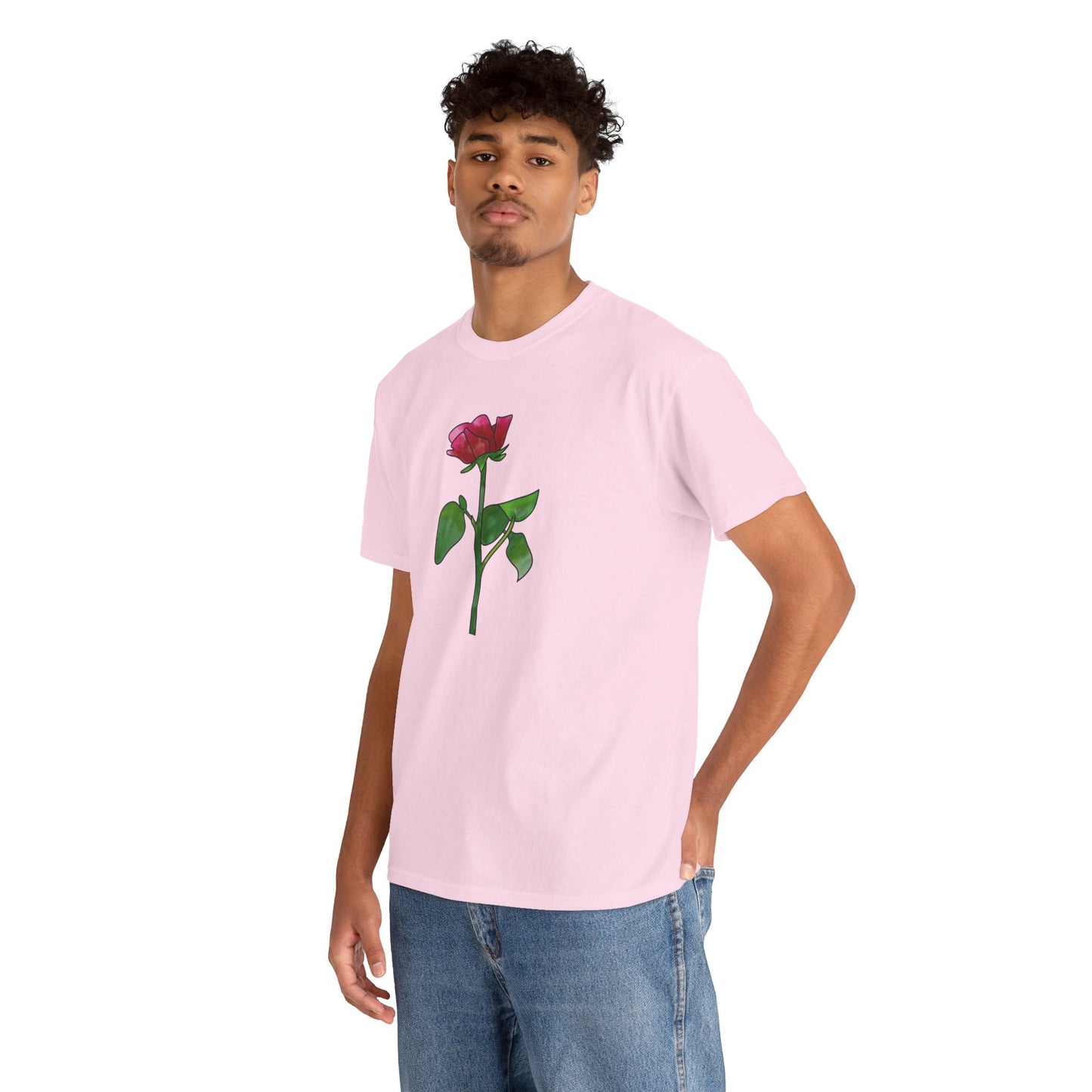 Unisex Heavy Cotton Rose Graphic Tee