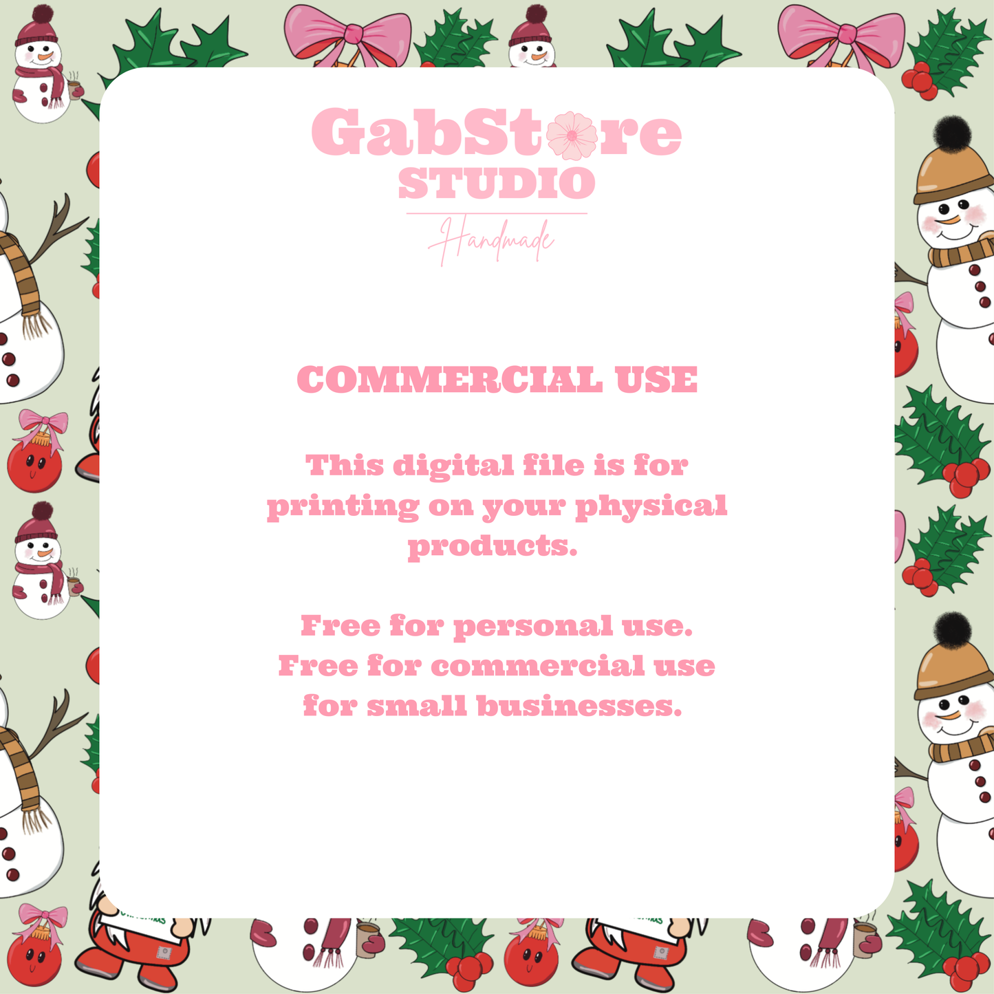 Christmas Snowmen & Ornaments | 12x12 PNG Seamless File