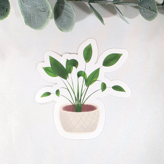 White Potted Plant | Vinyl Sticker