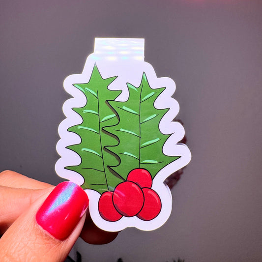 Holly Leaf Berries Magnetic Bookmark