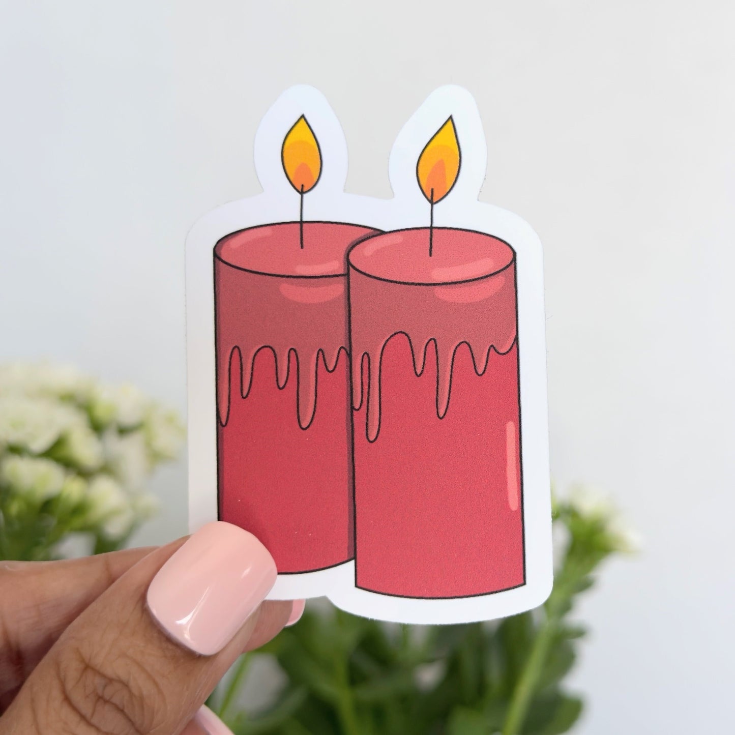 Christmas Candles Vinyl Sticker