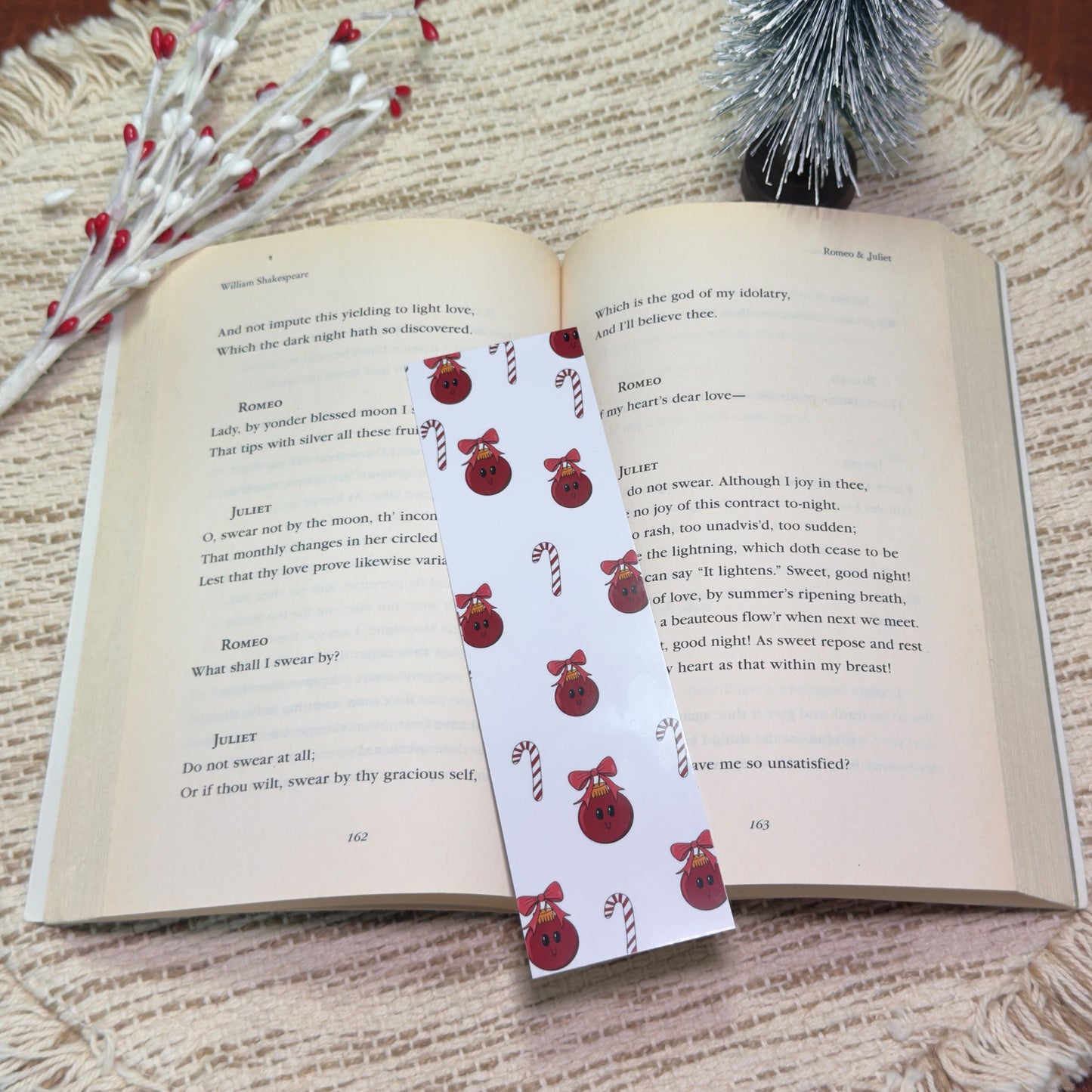 Christmas Ornaments and Candy Cane Bookmark