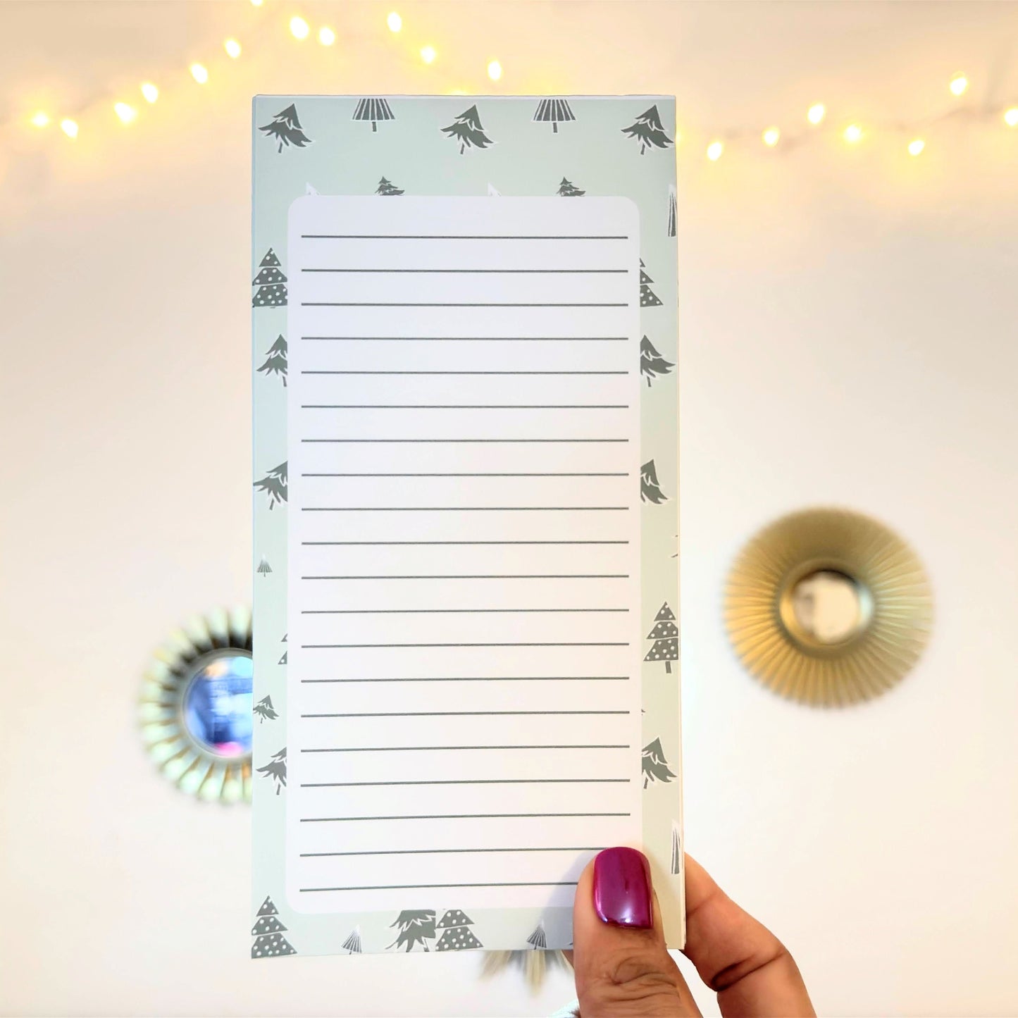 Green Christmas Trees Notepad / Memo Pad