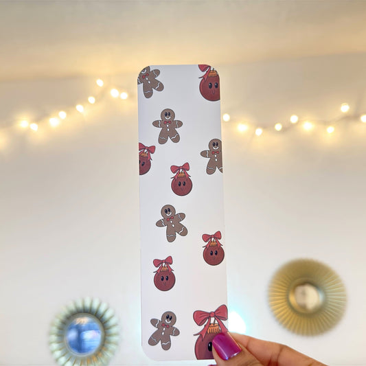 Christmas Ornaments & Gingerbread Man Bookmark