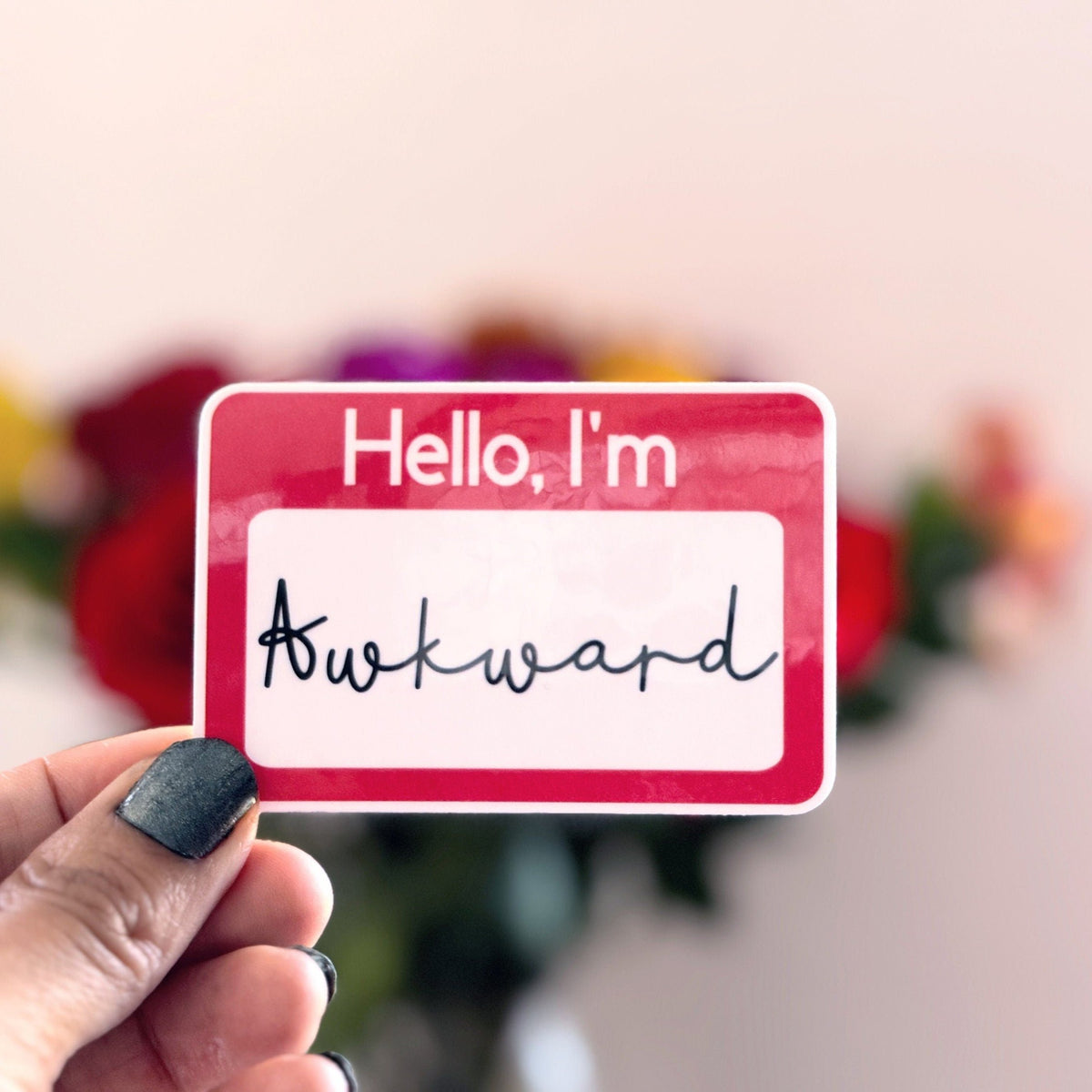 Hello, I'm Awkward Name Tag Vinyl Sticker