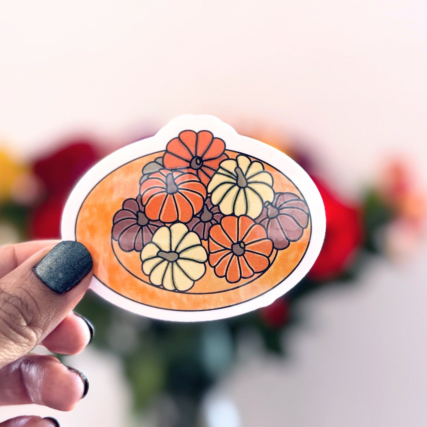 Mini Pumpkins On a Plate Vinyl Sticker